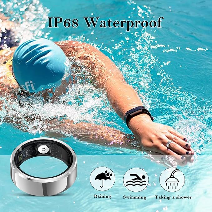 Smart Ring for Women Men-Wearable Fitness Tracker with Sleep Tracking Heart Rate Blood Oxygen Healthy Monitor Ring Activity Monitoring Steps Calories