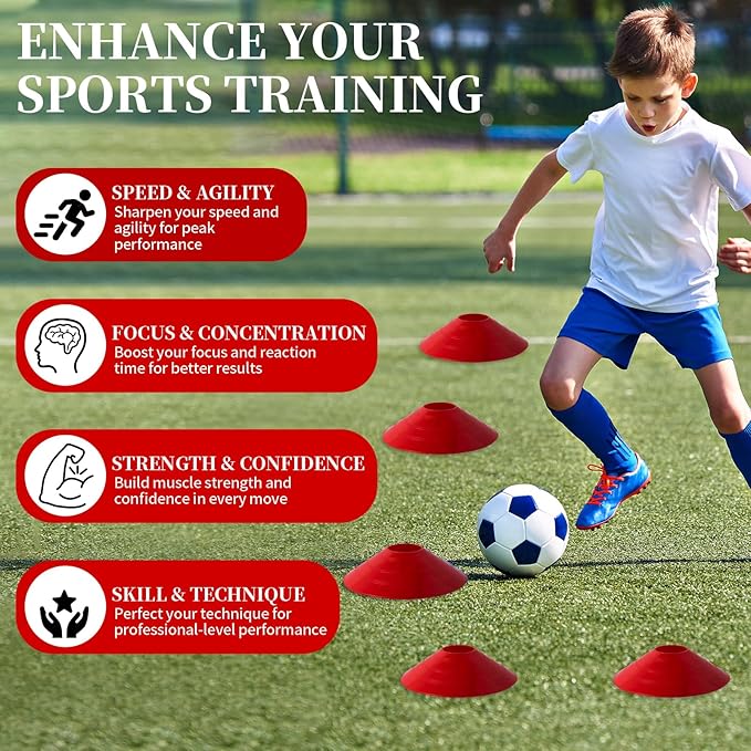 Football Goalie Cones Set with Carrying Bag 25 Pieces,