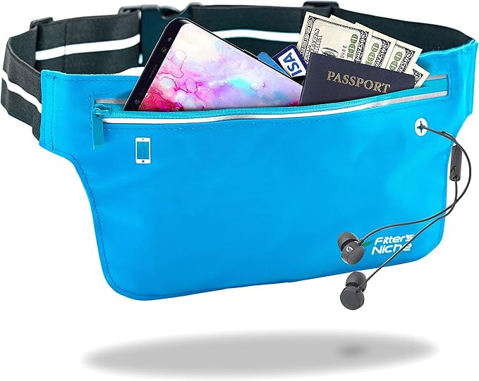 UltraSlim Fanny Waist Pack – Water Resistant Bag 24 to 43inch Waists, 6.7inch –