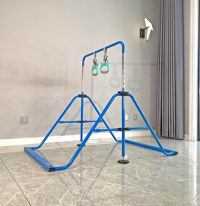 PreGymnastic Updated Folding Gymnastics Bar with Rings 3-10, Gymnastic