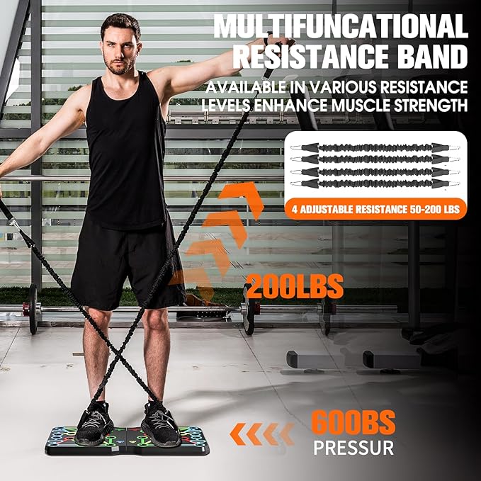 AERLANG Push Up Board, Portable Multi-Function Foldable 10 in 1 Push Up Bar, Push up Handles for Floor,Professional Push Up Strength Training Equipment