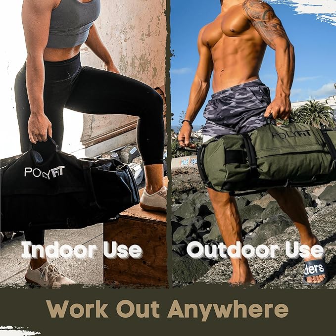 Polyfit Classic Sandbag - Heavy Duty Workout Sandbag 8 Gripping