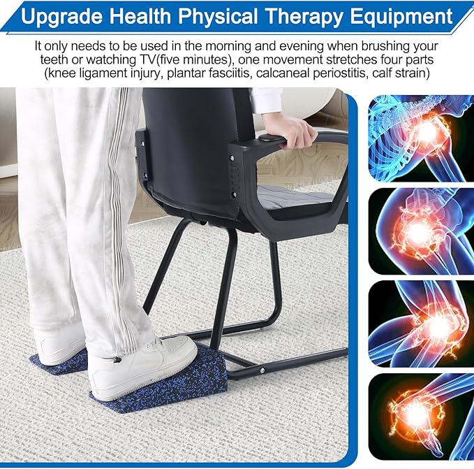 Slant Board Squat Wedge for Calf Stretching，3 Pcs 12" x 6.3" Foot Stretcher Balance Board for Plantar Fasciitis, Adjustable Foam Slant Board Wedge Great for Exercises