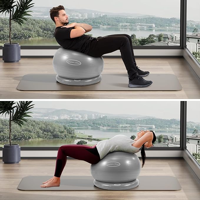 Anti-Burst and Slip Resistant Exercise Ball Yoga Ball 2,000-Pound Capacity,