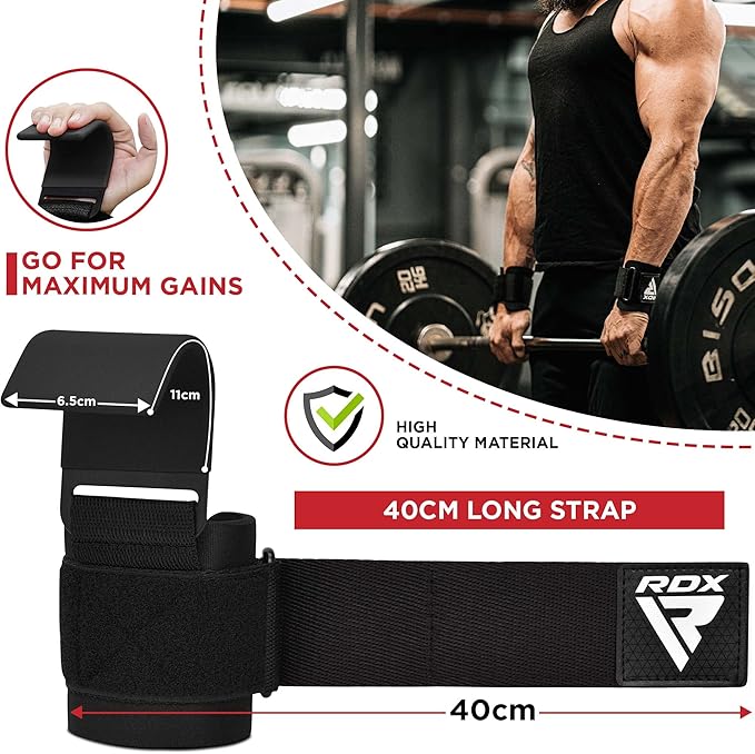 RDX Weight Lifting Hooks Straps Pair 7mm Neoprene