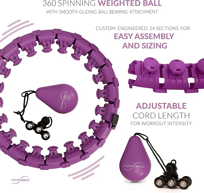 Smart Weighted Exercise Hoop Hoop,24 Section 360° Auto