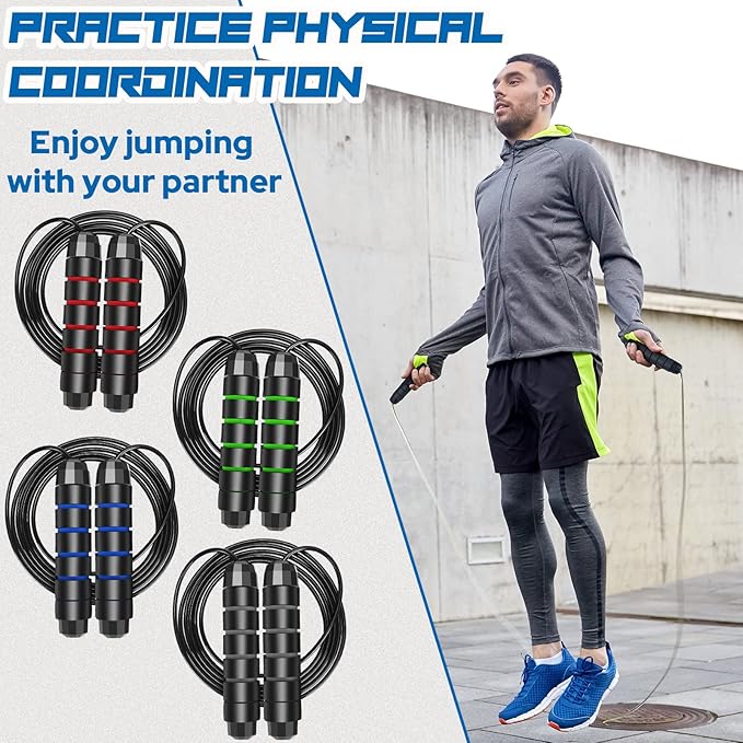 4 Pcs Jump Rope Adjustable Workout Skipping Rope
