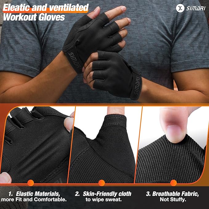 SIMARI Breathable Workout Gloves for Men and Women