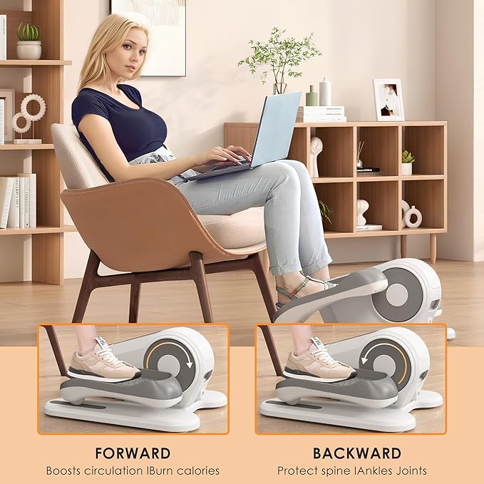 soges Under Desk Elliptical Machine,Seated Pedal Exerciser for Senior,12 Adjustable Speeds Portable bidirectional Ellipse Exerciser,Ellipse Leg Exerciser with Remote Control and Manual Mode