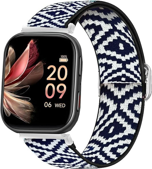Compatible for FITVII Fitness Tracker Bands, 18mm, 20mm, 22mm Stretch Elastics Nylon Adjustable Replacement Strap Accessories