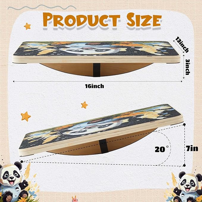 Wooden Balance Board 360° Rotation with Crossed Base Wobble Board for Physical Therapy,standing Desk,core Strength - Children Easter Gift