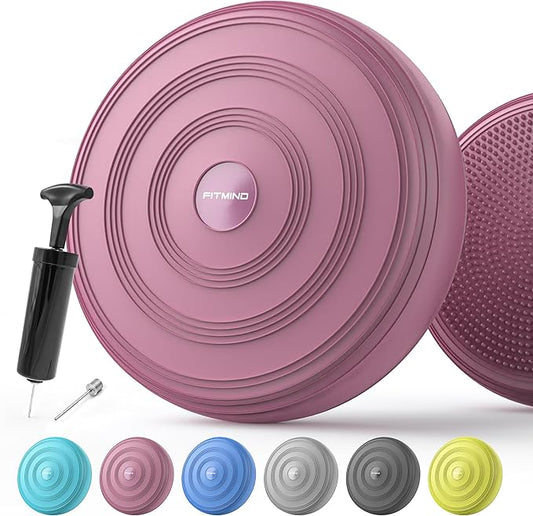 Inflated Wobble Cushion,Dyna Disc,Circular Non-slip Texture for Comfortable Sitting,Wiggle Seat to Improve Posture, Fitness, Stability for Sensory Kids Adults,Balance Seat with Pump for Core Strength