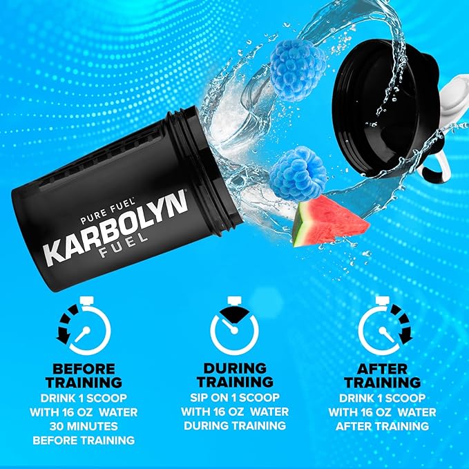 EFX Sports Karbolyn Fuel | Fast-Absorbing Carbohydrate Powder | Carb Load, Sustained Energy, Quick Recovery | Stimulant Free | 36 Servings (Blue Razz Watermelon)