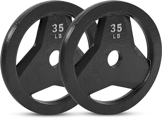 JFIT Olympic 2" Cast Iron Grip Plate OR 2" Rubber 6 Weights (2.5lbs to 45lbs) Plates