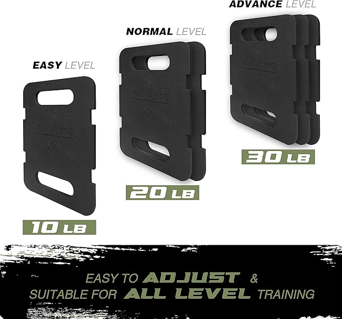 Yes4All Adjustable Ruck Plate with Straps for Rucking 10LB to 40LB