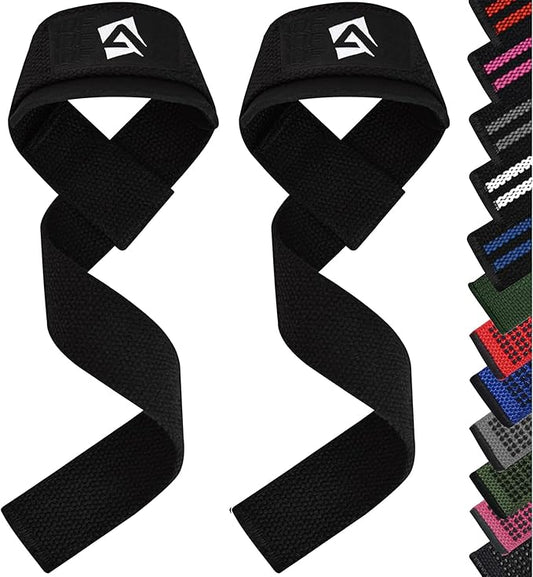 Lifting Wrist Straps for Weightlifting, Powerlifting & Deadlifts – 23” Neoprene Padded Cotton Straps for Strength Training & Gym Workouts - Maximum Grip Support for Men & Women