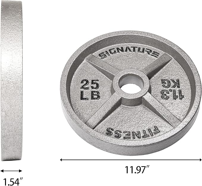 Signature Fitness Deep Dish 2-Inch Olympic Cast Iron