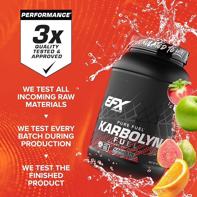 EFX Sports Karbolyn Fuel | Fast-Absorbing Carbohydrate Powder | Carb Load, Sustained Energy, Quick Recovery | Stimulant Free | 36 Servings (Fruit Punch)