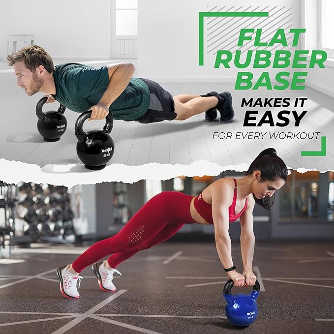Yes4All Kettlebells Rubber Base (10-65 lbs)