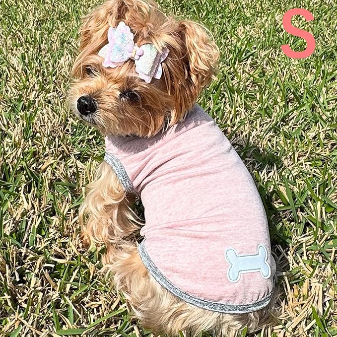KYEESE 2Pack Dog Shirts Sun Protection Puppy T Shirt Pet Clothes Quick Dry for Small Dog with Reflective Label Soft Tank Top Sleeveless Pet Vest Puppy Clothes, Small