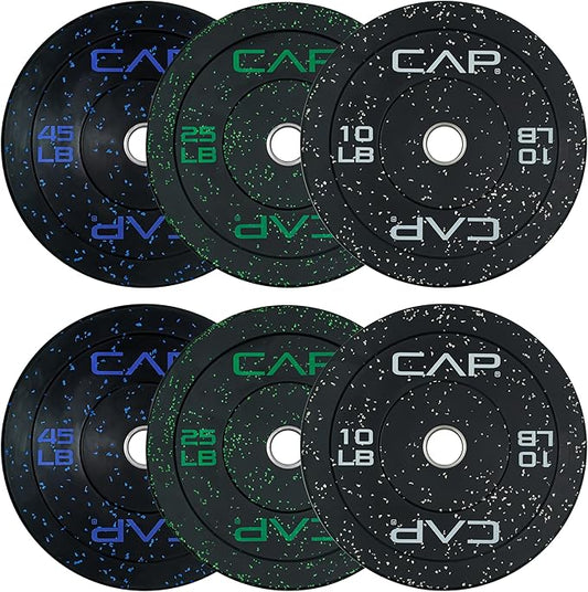 CAP Barbell 2-Inch Olympic Bumper Plate Weight Set 100-370 lbs