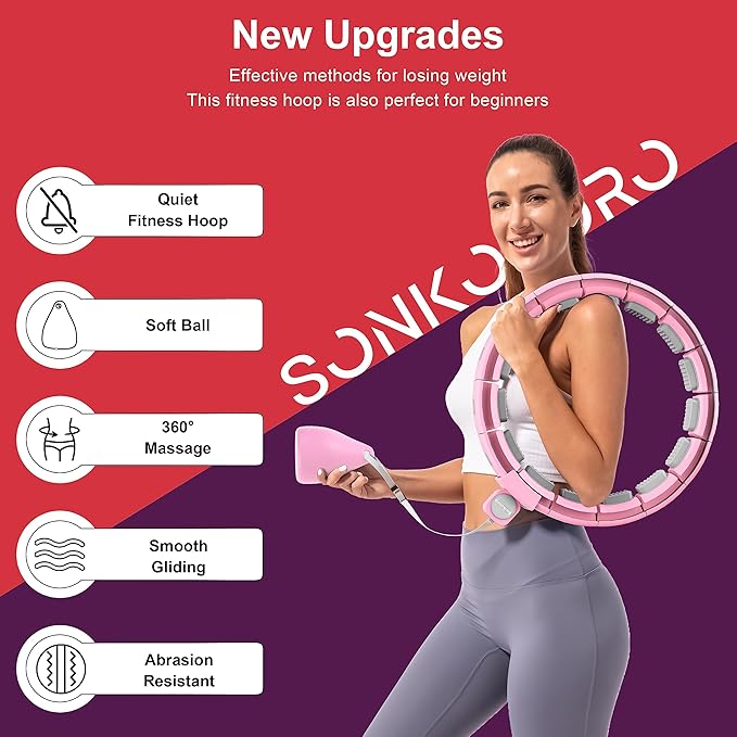 Weighted Workout Hoop for Adult Weight Loss - 50" Plus