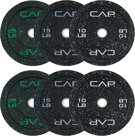 CAP Barbell 2-Inch Olympic Bumper Plate Weight Set 100-370 lbs