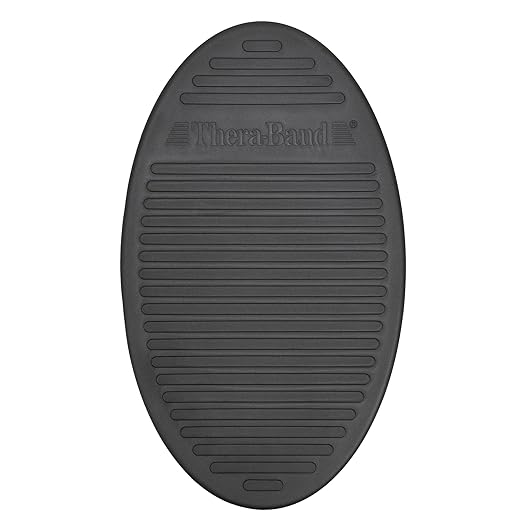 THERABAND Stability Trainer Pad, Advanced Level Black Inflatable Pad, Balance Trainer & Wobble Cushion for Balance & Core Strengthening, Rehabilitation, & Physical Therapy, Round Sport Balance Trainer