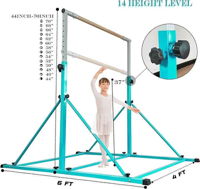 Gymnastic Bar For Kids and Teenage Ages 3-25 5 FT 6 FT 5 FT 6 FT