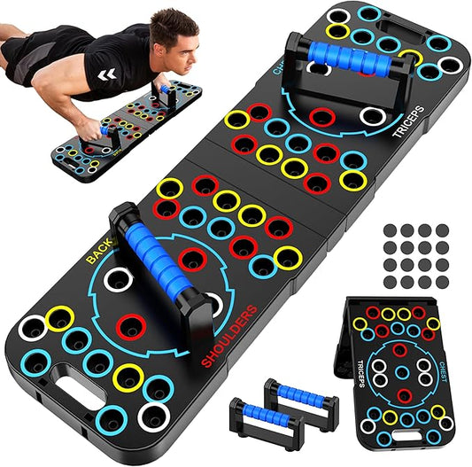 Solid Push Up Board 15 in 1 Home Workout Equipment Multi-Functional Pushup Stands System Fitness Floor Chest Muscle Exercise Professional Equipment Burn Fat Strength Training Arm Men & Women Weights