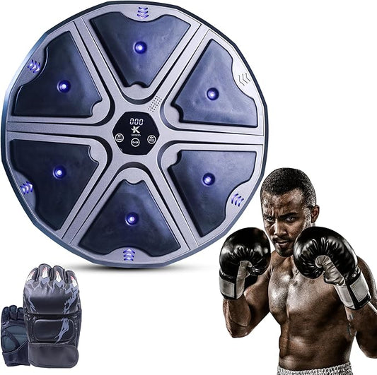 Wall Mounted Smart Bluetooth Music Boxing Machine - Electronic Boxing Target Workout Punching Equipment for Home, Indoor, and Gym Fitness