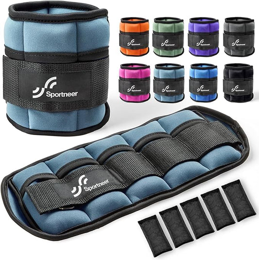 Sportneer Adjustable Ankle Wrist Weights for Men Women Kids 2 lbs 1 Pair 4 lbs