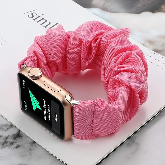 Compatible for FITVII Nexa, HM21, HM68, H86, HM57, HM78, H56 Smart Watch Fitness Tracker Bands, 18mm, 20mm, 22mm Fabric Elastic Scrunchie Elastic Women Cute Replacement Straps