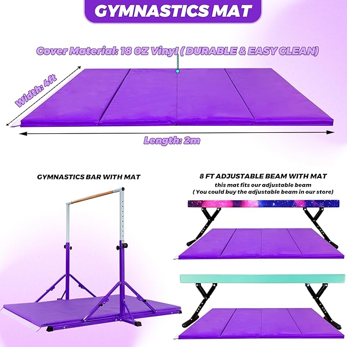 Gymnastic Bar For Kids and Teenage Ages 3-25 5 FT 6 FT 5 FT 6 FT