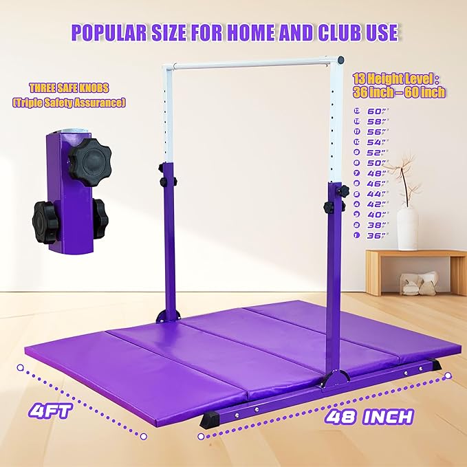 Gymnastic Bar for Kids Gymnastic Kip Bar Horizontal 3-15 Years