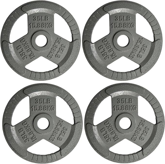 Yes4All Olympic Rubber Grip Plates for Barbell 2-Inch Weight