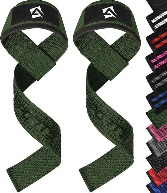 Lifting Wrist Straps for Weightlifting, Powerlifting & Deadlifts – 23” Neoprene Padded Cotton Straps for Strength Training & Gym Workouts - Maximum Grip Support for Men & Women