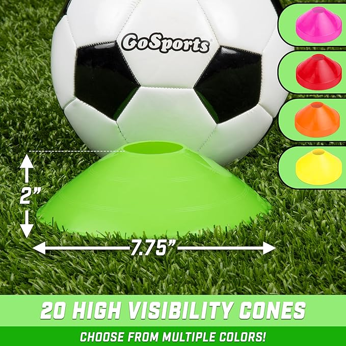 GoSports Premium Sports Cones for Agility Training and 20 Pack