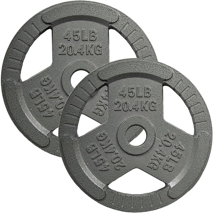 Yes4All Olympic Rubber Grip Plates for Barbell 2-Inch Weight