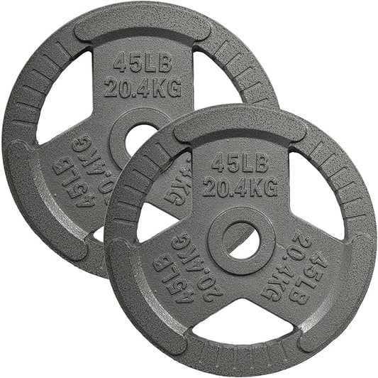Yes4All Olympic Rubber Grip Plates for Barbell 2-Inch Weight
