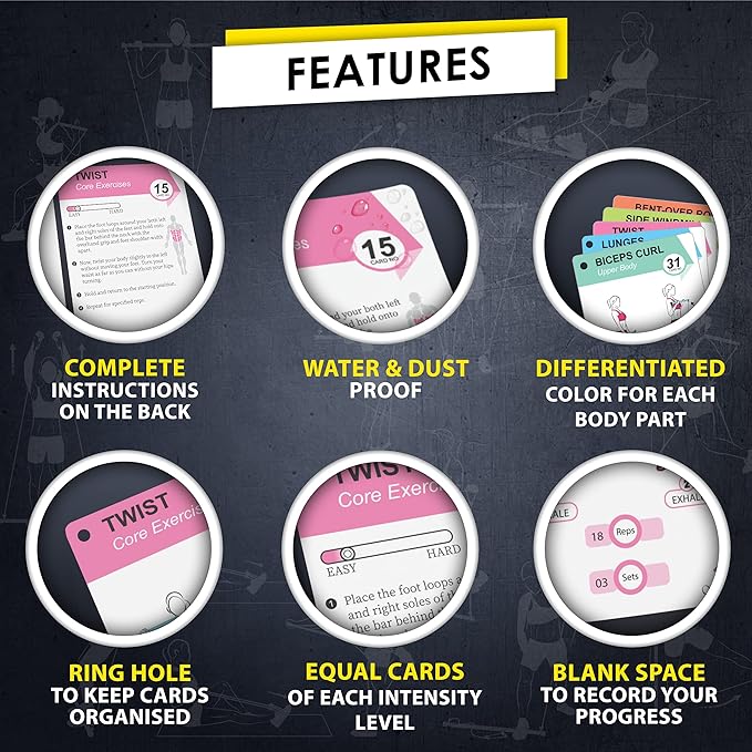 Pilates Bar Workout Cards - 58 Exercise Cards