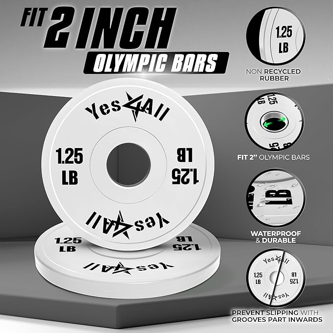 Yes4All Fractional Weight Plates Set of 6 1.25LB 2.5LB 2.5LB 5LB 5LB Pair