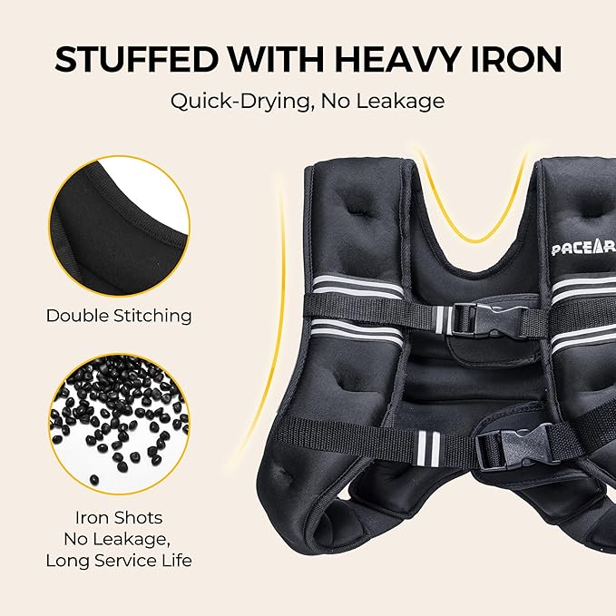 PACEARTH 4lb Black Weight Vests