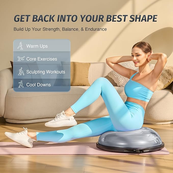 ZELUS 25in. Balance Ball 1500lb Inflatable 2 Bands,