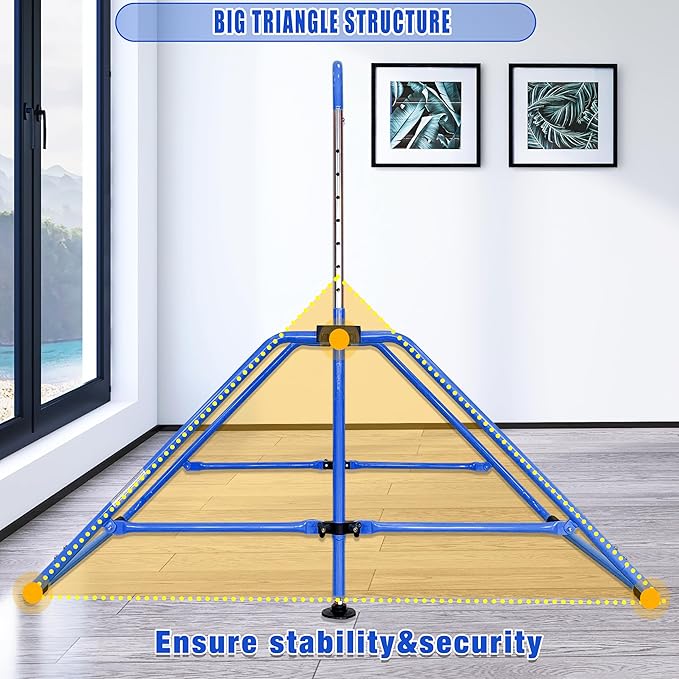 Upgrade Foldable Gymnastic Bar with Mat for Kids 3-12, 200 200 lbs
