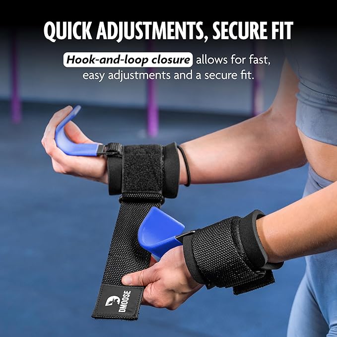 DMoose Fitness Weight Lifting Hooks for Men & 8 mm
