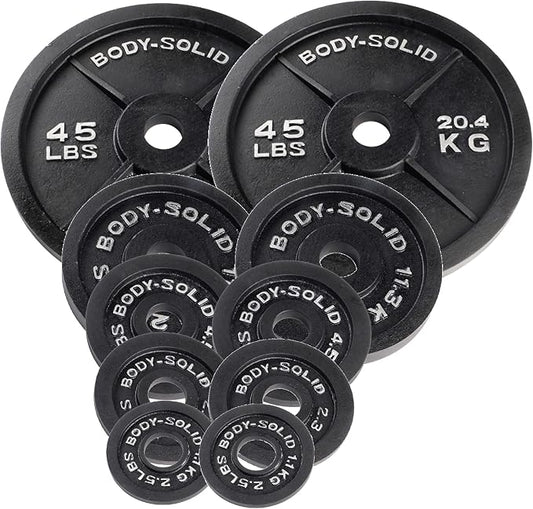 Body-Solid Cast Iron Olympic Weight Plate Set 2 Inch