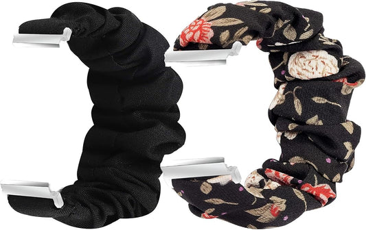 Compatible for FITVII Nexa, HM21, HM68, H86, HM57, HM78, H56 Smart Watch Fitness Tracker Bands, 18mm, 20mm, 22mm Fabric Elastic Scrunchie Elastic Women Cute Replacement Straps