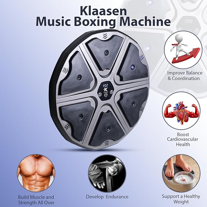 Wall Mounted Smart Bluetooth Music Boxing Machine - Electronic Boxing Target Workout Punching Equipment for Home, Indoor, and Gym Fitness