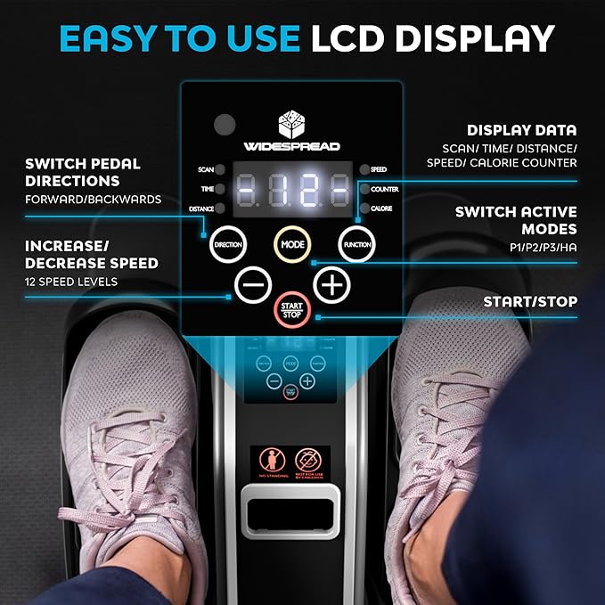 Under Desk Elliptical Machine, Electric Seated Leg Exerciser, Mini Ellipse with Remote, 12 Speed Levels, Forward & Reverse Direction, Manual & Auto Mode for Home & Office